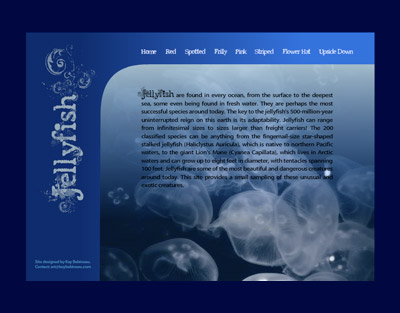 Screen shot of the home page of a website on Jellyfish.